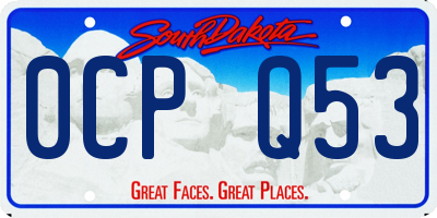 SD license plate 0CPQ53
