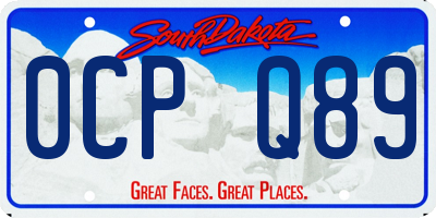 SD license plate 0CPQ89