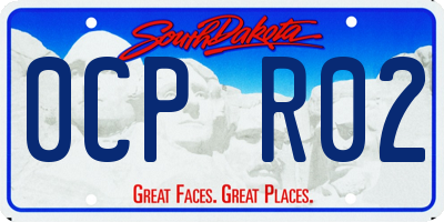 SD license plate 0CPR02
