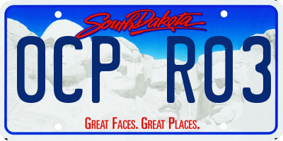 SD license plate 0CPR03