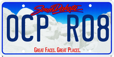 SD license plate 0CPR08