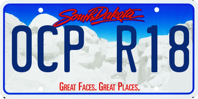 SD license plate 0CPR18