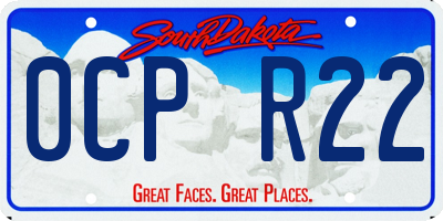 SD license plate 0CPR22