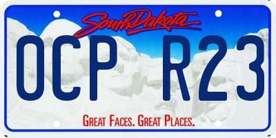 SD license plate 0CPR23