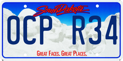 SD license plate 0CPR34