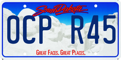 SD license plate 0CPR45