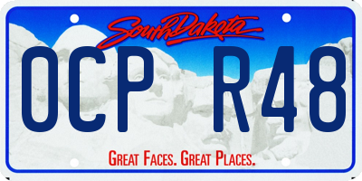 SD license plate 0CPR48