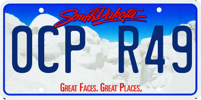 SD license plate 0CPR49