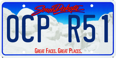 SD license plate 0CPR51