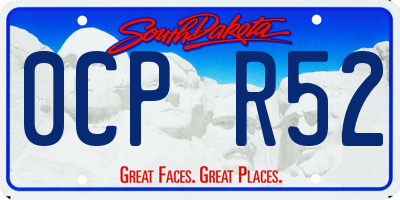SD license plate 0CPR52