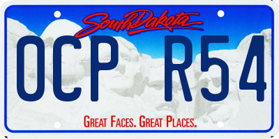 SD license plate 0CPR54