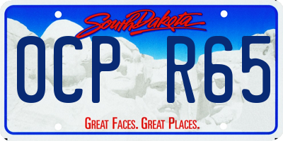 SD license plate 0CPR65