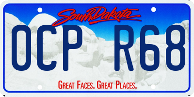 SD license plate 0CPR68