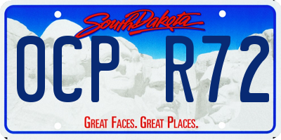 SD license plate 0CPR72