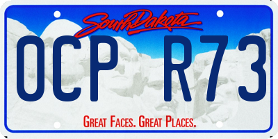 SD license plate 0CPR73