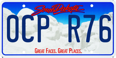 SD license plate 0CPR76