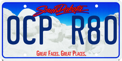 SD license plate 0CPR80