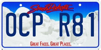 SD license plate 0CPR81
