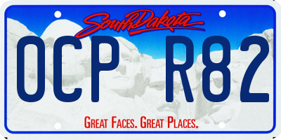 SD license plate 0CPR82