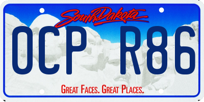 SD license plate 0CPR86