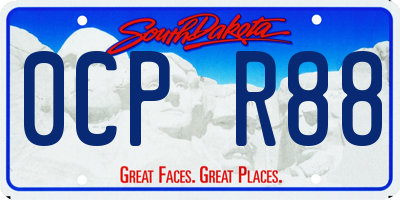 SD license plate 0CPR88
