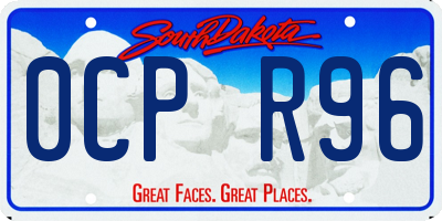 SD license plate 0CPR96