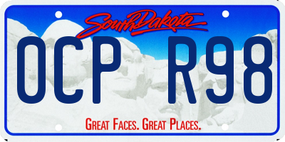 SD license plate 0CPR98