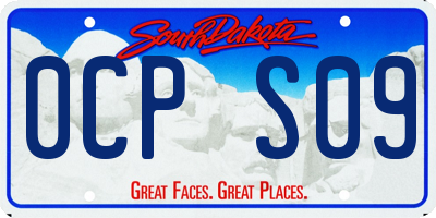 SD license plate 0CPS09