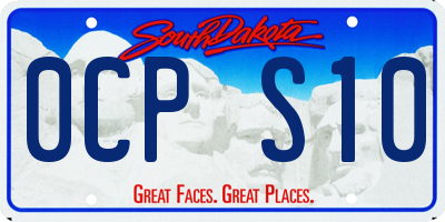 SD license plate 0CPS10