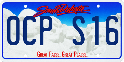 SD license plate 0CPS16