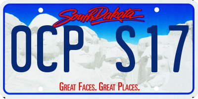 SD license plate 0CPS17