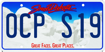 SD license plate 0CPS19