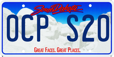 SD license plate 0CPS20