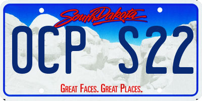SD license plate 0CPS22