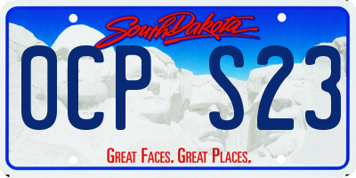 SD license plate 0CPS23