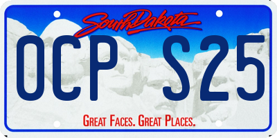 SD license plate 0CPS25