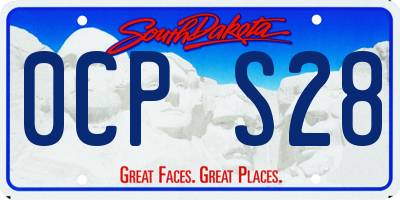 SD license plate 0CPS28