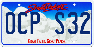 SD license plate 0CPS32