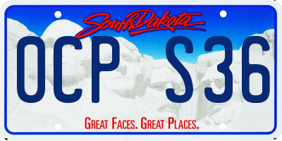 SD license plate 0CPS36