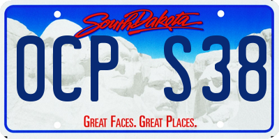SD license plate 0CPS38