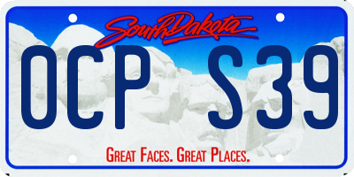 SD license plate 0CPS39