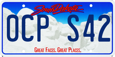 SD license plate 0CPS42