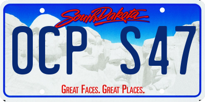 SD license plate 0CPS47