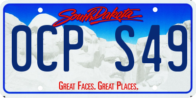 SD license plate 0CPS49