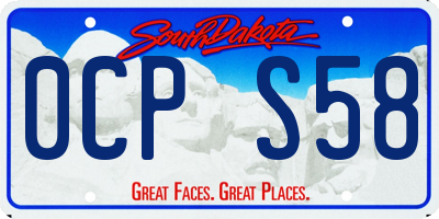 SD license plate 0CPS58