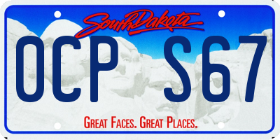 SD license plate 0CPS67