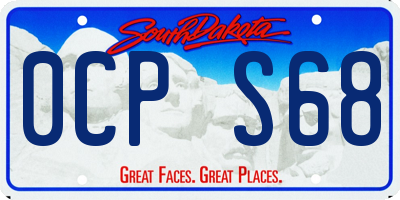 SD license plate 0CPS68