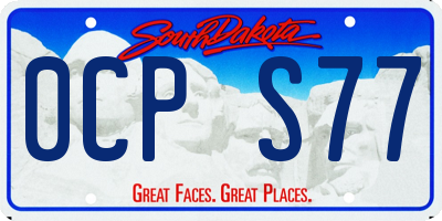 SD license plate 0CPS77