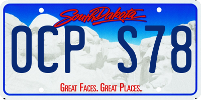 SD license plate 0CPS78