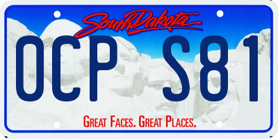 SD license plate 0CPS81